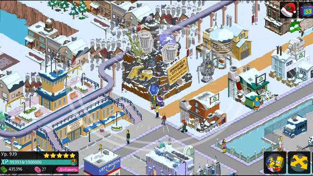 #71 The Simpsons: Tapped Out. Игра Спрингфилд. Симпсоны. прохождение.939 уровень зима рождество