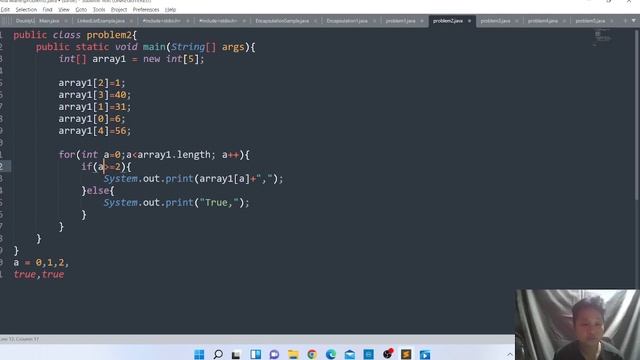 Problem 2 Tracing in Java Arrays  (Frichie Ann Ortiz).