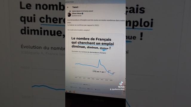 Tweet d'olivier Véran : L'emploi en France !