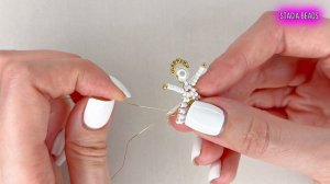 Как сделать Ангела из бисера и проволоки параллельным плетением? Christmas jewelry tutorials