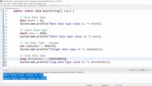 Data Types In Java | Primitive & Non-Primitive | Code Implementation