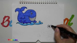 Как нарисовать кита и краба поэтапно просто и быстро / How to draw a Crab and Whale step by step (5