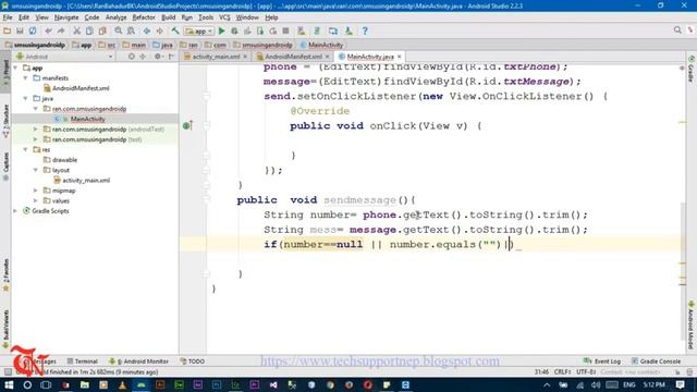 How to Send SMS using Andorid Programming? | Message Sending Apps for Android [With Source Code]