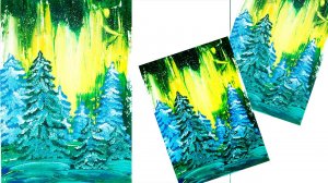 Как нарисовать елки. Рисуем интерьерную картину. Рисуем еловую рощу. Нарисуем елки легко.