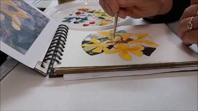 Gouache Rhododendron on Tondo смотреть онлайн