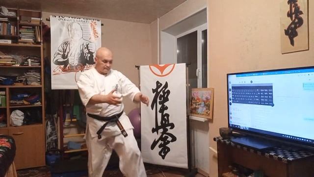 Практика ката Киокушинкай "Гарю" с комментариями (бункай) в конце видео. смотреть онлайн