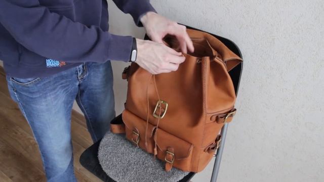 Кожаный рюкзак ручной работы / handmade leather backpack смотреть онлайн