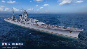 Мир кораблей. Японский легкий крейсер 7 ур. OMONO на локации Море надежды
