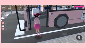 There's a new pink bus | Sakura School Simulator | Gweyc Gaming
