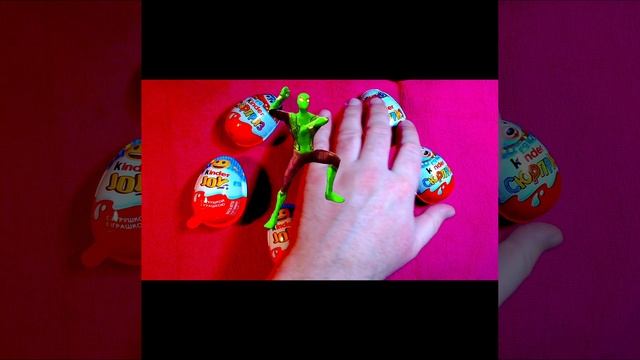 Spiderman Candy's Kinder ASMR lollipops satisfying video Kinder Joy, Kinder Surprise #shorts  (1)