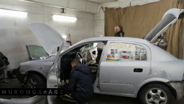 Покраска OPEL ASTRA G. Гаражный ремонт.