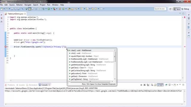 Click link XPath locator by text Selenium Java