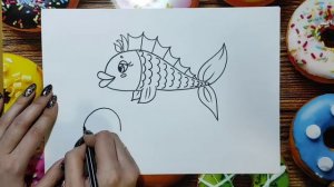Как нарисовать рыбу, медузу и морскую звезду