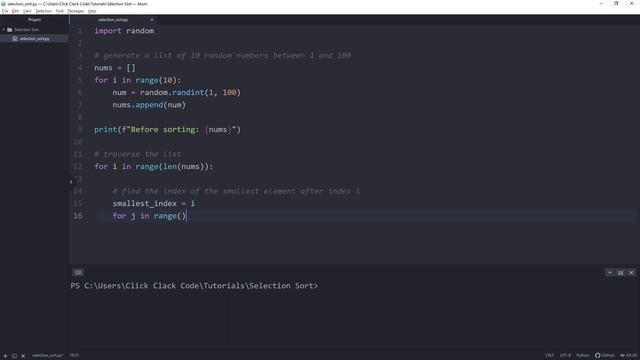 ASMR Programming - Selection Sort in Python | Five Minute Coding