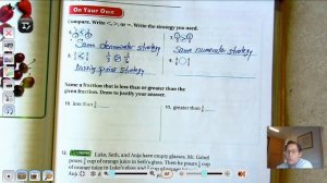 3rd grade GO Math: Lesson 9.4 Compare Fractions pages 379-382