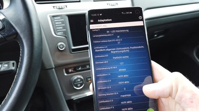 VW Golf MK7 DRL LED dot activation with OBDeleven