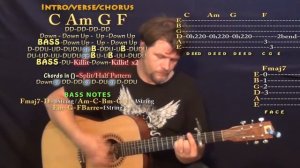 She's Got A Way With Words (Blake Shelton) Guitar Lesson Chord Chart - Capo 3rd - C Am G F