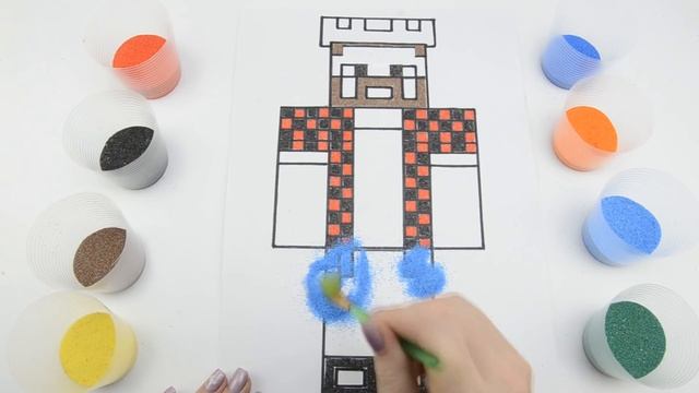 Майнкрафт АИД Раскраски песком Изучаем цвета смотреть онлайн