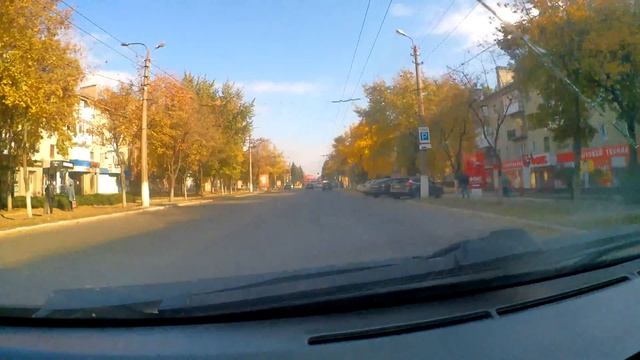 Горловка 11.10.2021.Едем по улицам Остапенко,Победы,Гагарина,Пушкинская,Комсомольская.