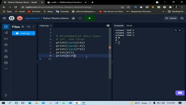 #04 Integer Float and Math Function In Python | Python tutorial in Bangla 2021