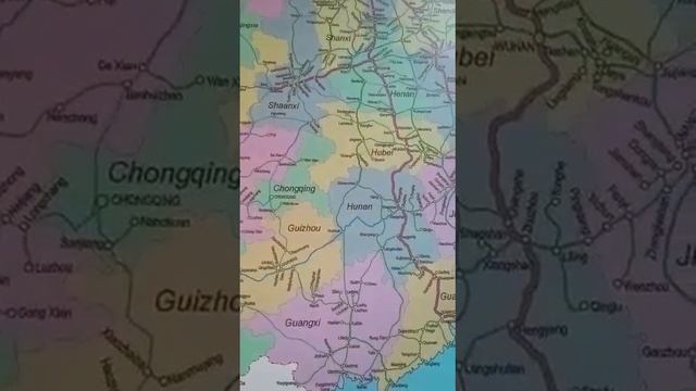 Китай Железные Дороги Китая (Map of Railways of China) на англ. языке 150-180 см