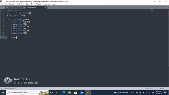 ASCII Art in Python using Python Turtle Graphics #coding #python #asciiart #turtlegraphics @codeme2