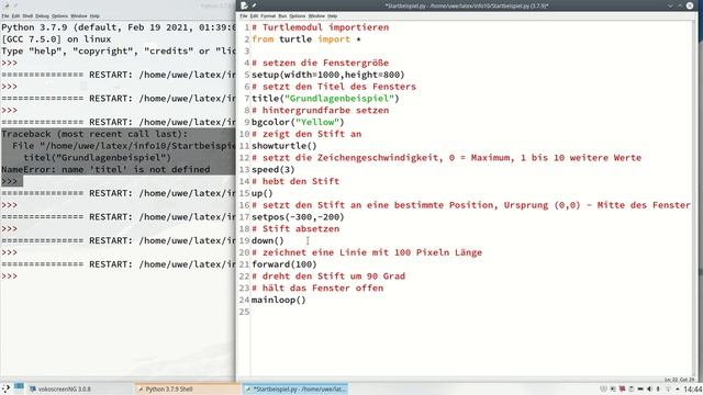 TurtlePython1 mit IDLE3