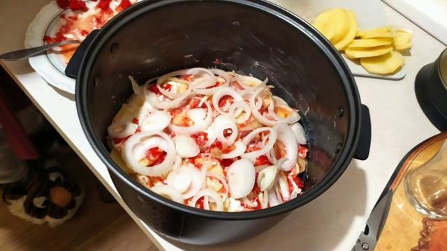 Запечённый картофель, с ветчиной и сыром в мультиварке #ветчина сыр картофель#В мультиварке #рецепт смотреть онлайн