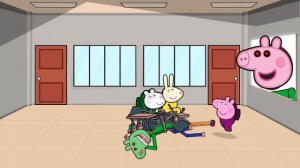 Peppa pig, George, Susie, Rebecca VS PEPPA ZOMBIE 😱 Among us Animation😱