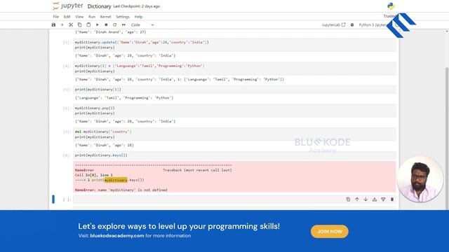 Learn to Delete Key & value in Dictionary Python (Tamil) | Python For Beginners | #09