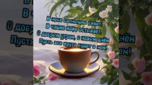 В небе солнышко сияет,
В чашке кофе остывает,
С добрым утром, с новым днём.