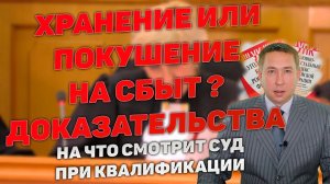 Хранение наркотиков или покушение на их сбыт. Ст. 228 или 228.1 УК РФ Доказательства умысла на сбыт