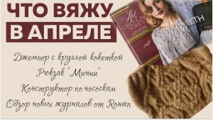 ЧТО ВЯЖУ В АПРЕЛЕ || Джемпер с круглой кокеткой || Обзор книг ||Растущий комплект Конёк-Горбунёк ||