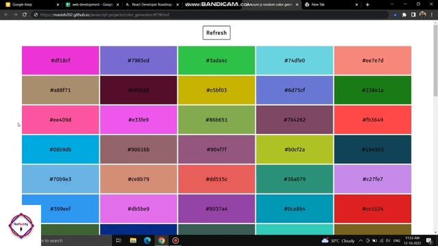 Create Random Color Generator Using HTML CSS JAVASCRIPT With Source Code By NonTechBg | смотреть онлайн