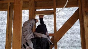 Установка пластиковых окон и дверей в каркасном строении. БАНЯ 25м2. #11