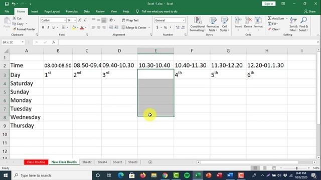 13. Cell Formatting in Excel || Class Routine using in MS Excel -Microsoft Excel Bangla Tutorial смотреть онлайн