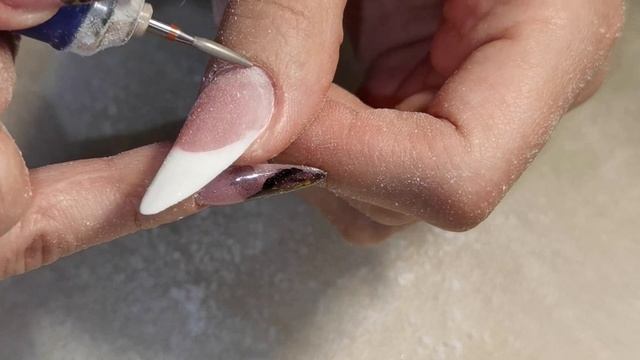 Наращивание на верхние формы/выкладной френч/длинные ногти/красивый дизайн смотреть онлайн