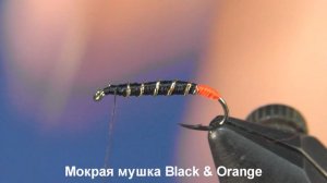 Мокрая мушка Black & Orange