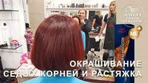 Окрашивание седых корней волос и растяжка цвета Wella Koleston