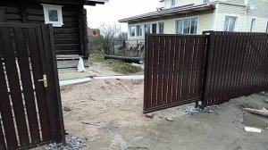 Откатные ворота на винтовых сваях с автоматикой Nice road 400