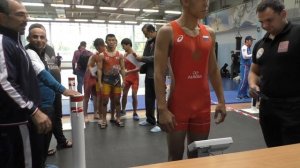 Взвешивание сильнейших молодых борцов России, в Наро-Фоминске до 57 кг.