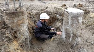 Подготовка буронабивных свай перед статическими испытаниями свай методом волновой теории удара