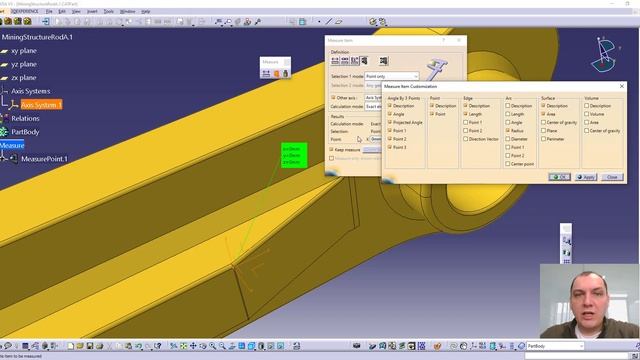 3.20.1 Измерение трехмерной модели в CATIA V5