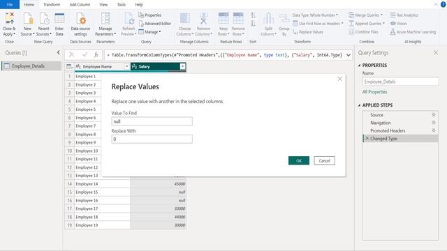 How to Replace NULL with 0 (Zero) in Power Query (Power BI)