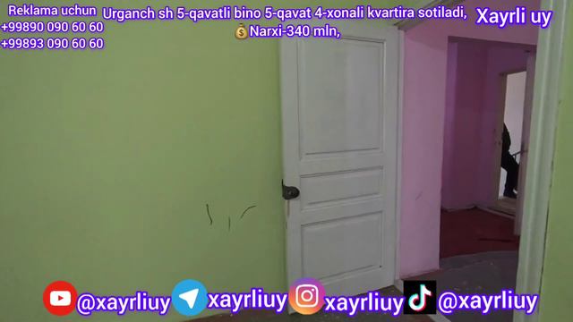 4-xonali kvartira sotiladi Urganch 4-daxa.