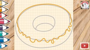 Как нарисовать пончик.Рисуем еду.