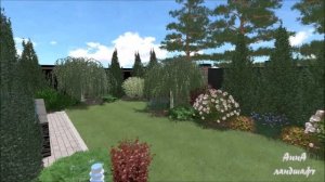 Ландшафтный дизайн 6 соток с баней п. Щепкин