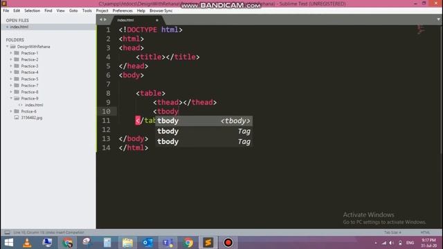 HTML Table | html table tag , html tr tag and html td tag | Web Designing | Tutorials #12