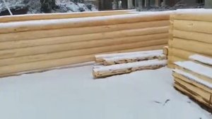 Сруб дома 4 на 6 м с верандой 2 метра