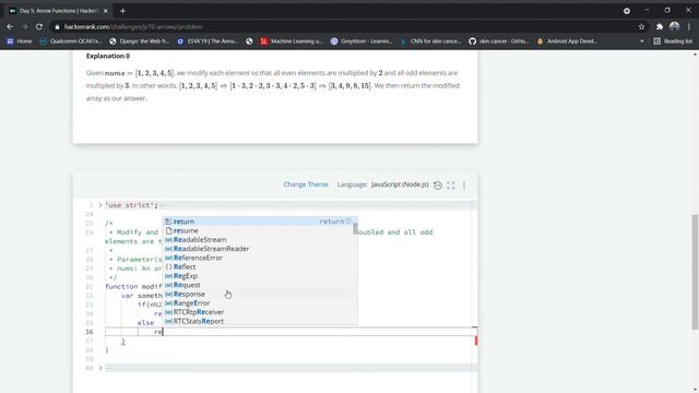 Day 5: Arrow Functions | 10 Days of Javascript | HackerRank